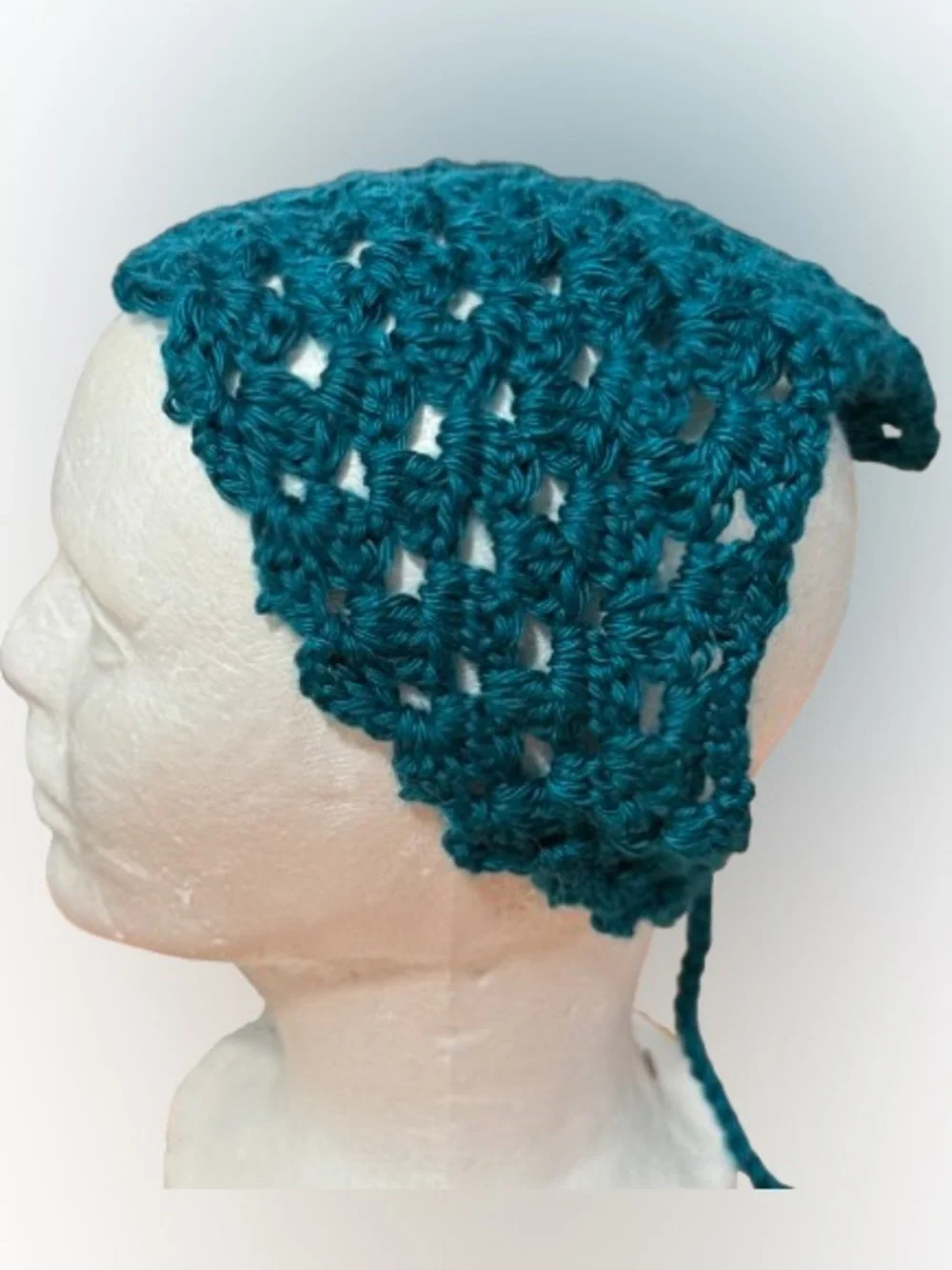 Handmade Colorful Crochet Headscarf - Rainbow